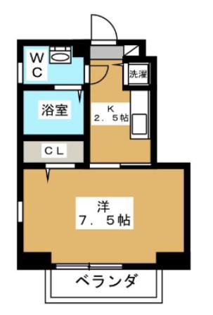 TRUST VALUE麻布十番 リヴェール麻布十番(1K/2階)の間取り写真