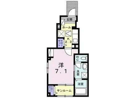 アネモネ(1K/1階)の間取り写真