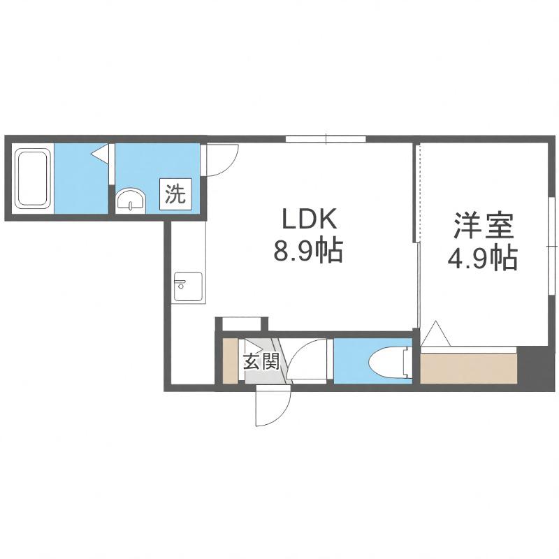 ASTER NANGOVII(1LDK/3階)の間取り写真