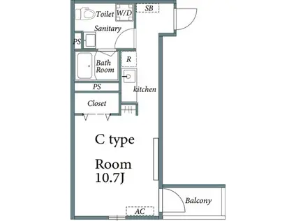 M-1 TOKYO 蒲田本町(ワンルーム/3階)の間取り写真