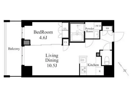 ラティエラ上野入谷(1LDK/8階)の間取り写真