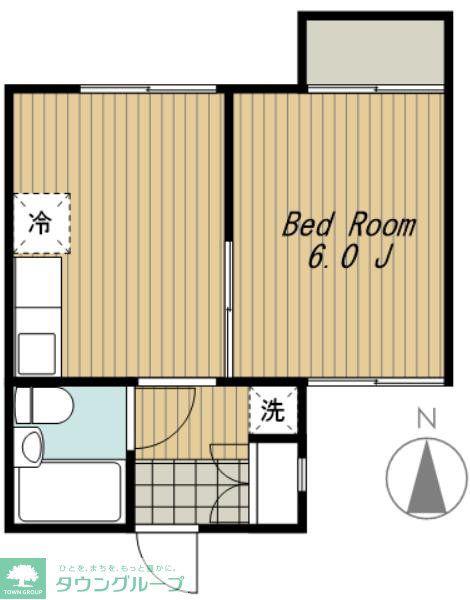 大石マンション(1DK/1階)の間取り写真