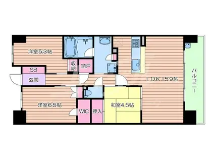 ローレルスクエア健都ザ・レジデンス セカンドステージ(3LDK/15階)の間取り写真