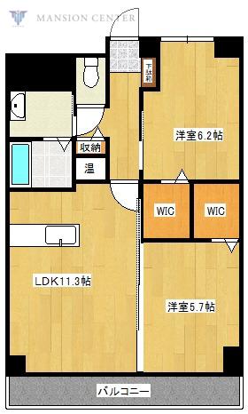 レ・モンデ新潟(2LDK/8階)の間取り写真