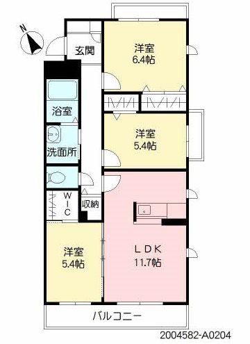 MAST中井(3LDK/2階)の間取り写真