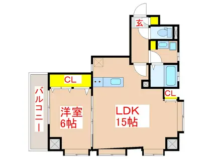 エルシオン平之町(1LDK/10階)の間取り写真