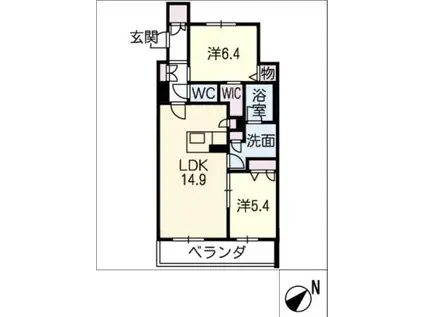 レフィアントITO(2LDK/3階)の間取り写真