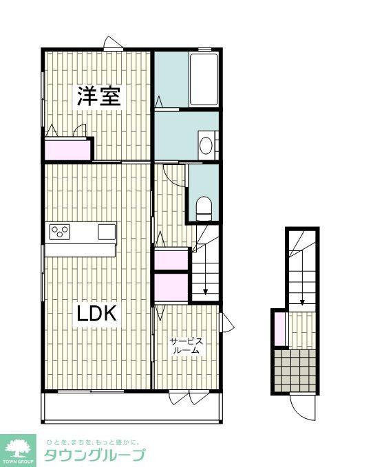 葉山元町ハイム(1SLDK/2階)の間取り写真