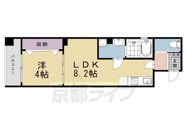 アイカーサ麩屋町(1LDK/3階)の間取り写真