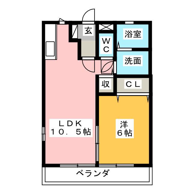 シェ・モア志都呂B(1LDK/1階)の間取り写真