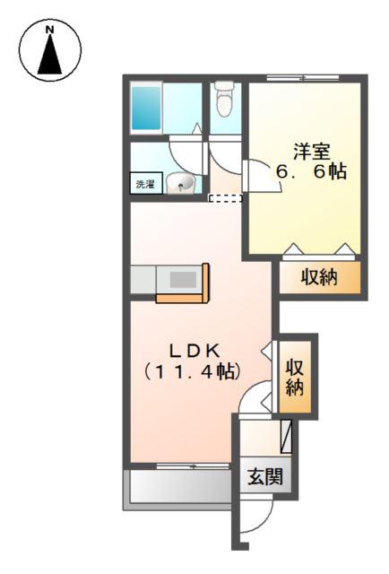 パストラル(1LDK/1階)の間取り写真
