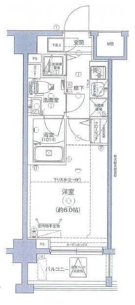 LEA横濱天王町参番館(1K/4階)の間取り写真