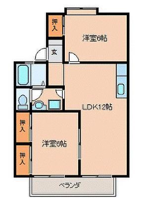セジュール89(2LDK/1階)の間取り写真