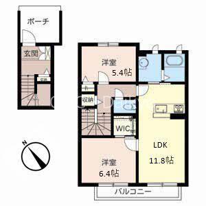 シャーメゾン和II(2LDK/2階)の間取り写真