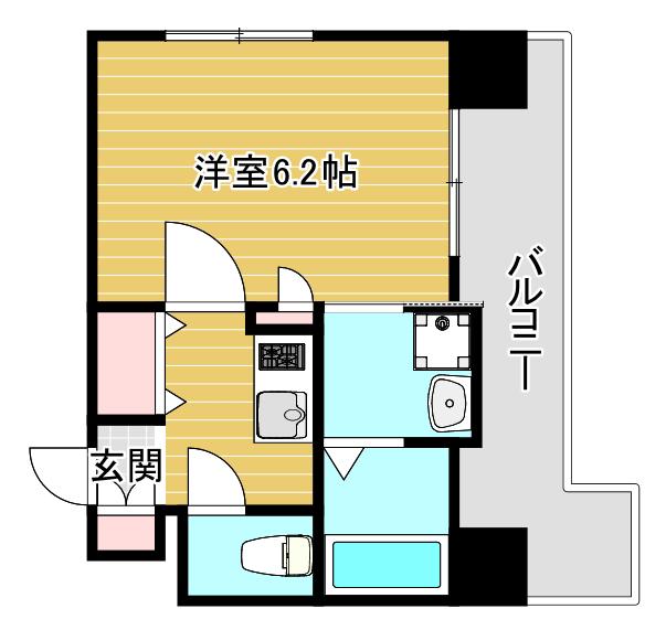 LUXE難波イースト(1K/9階)の間取り写真