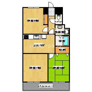 CASA DEL SOL(3DK/5階)の間取り写真