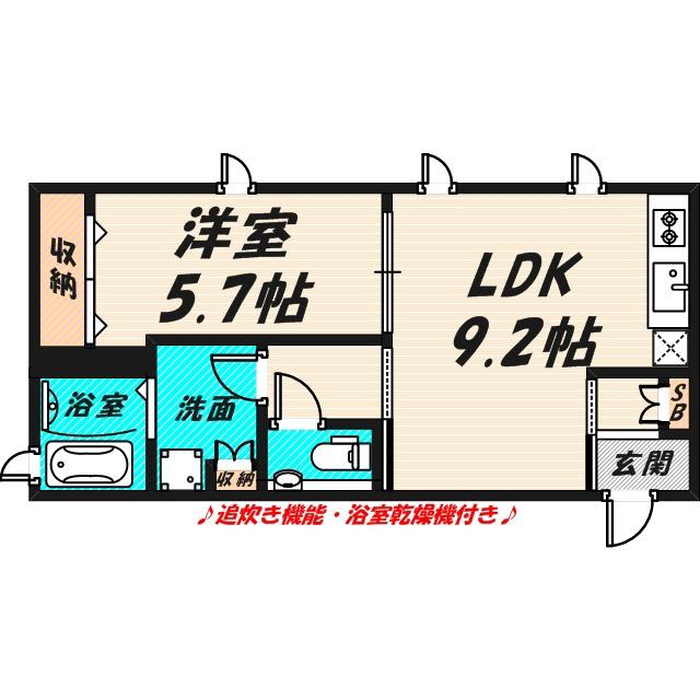 シーズンステージふるいち(1LDK/1階)の間取り写真