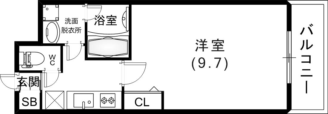 VILLA MARIAII(1K/6階)の間取り写真