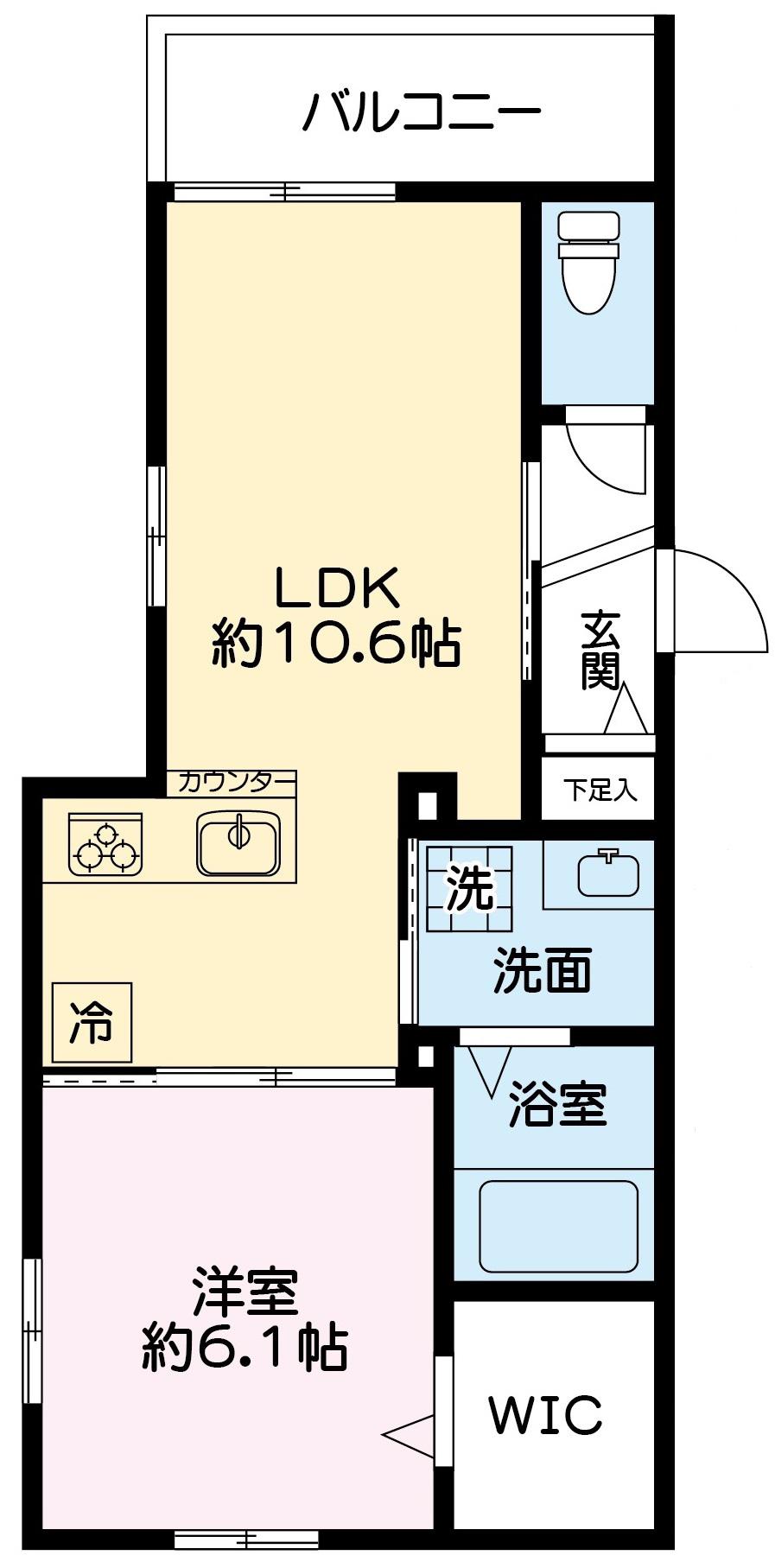 フォンテーナ横濱(1LDK/3階)の間取り写真