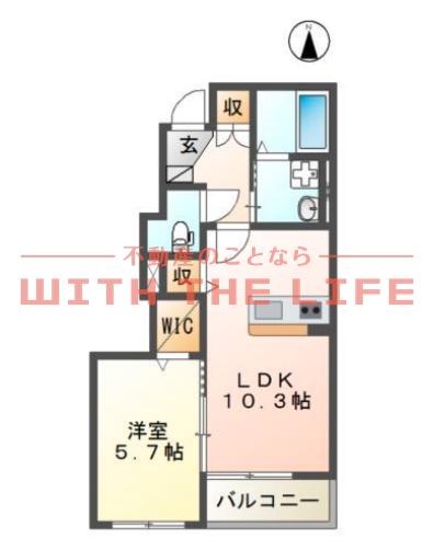 MAISON KS(1LDK/1階)の間取り写真