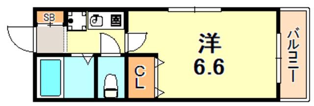 フレール奥須磨(1K/1階)の間取り写真