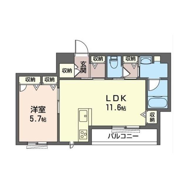 イノセント ガーデン(1LDK/2階)の間取り写真