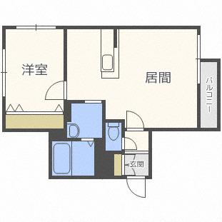 シュクレ(1LDK/3階)の間取り写真