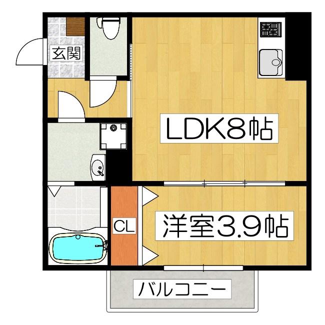 ジーメゾン山科ジュミエ(1LDK/3階)の間取り写真