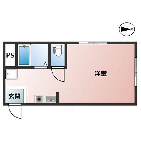 姫西ハイツ(ワンルーム/1階)の間取り写真