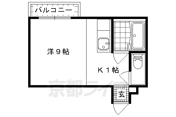プルミエール勧修寺(ワンルーム/2階)の間取り写真
