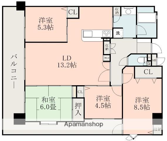 シティコア西鹿児島(4LDK/7階)の間取り写真