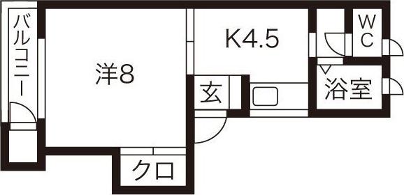 タウンハウスヨシダアネックス(1K/1階)の間取り写真