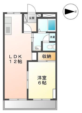 フラワーバスケット(1LDK/1階)の間取り写真