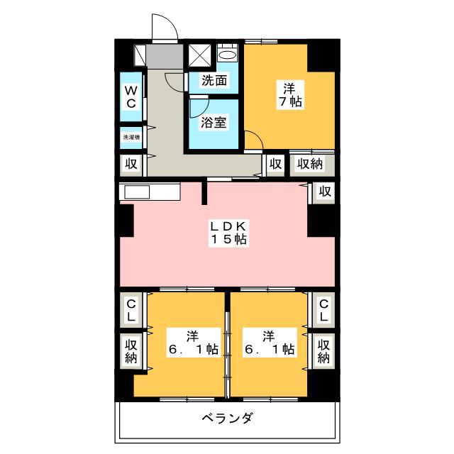 OPUS TRIBUTE(3LDK/6階)の間取り写真