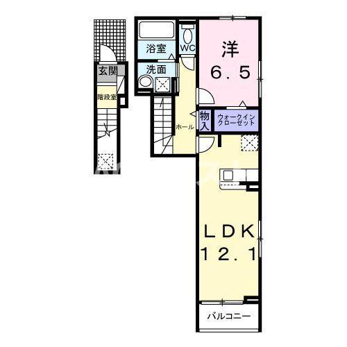 イーケートラスト(1LDK/2階)の間取り写真