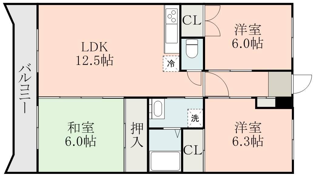 コンフォールM300(3LDK/3階)の間取り写真