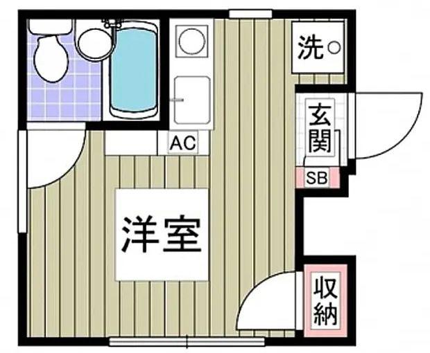 ROOMS池袋本町(ワンルーム/1階)の間取り写真