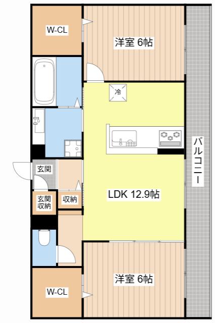 シルトクレーテ(2LDK/3階)の間取り写真