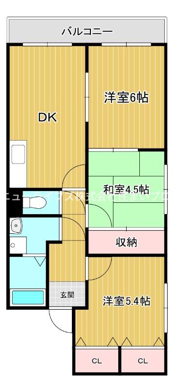 グレースシャトー(3LDK/2階)の間取り写真