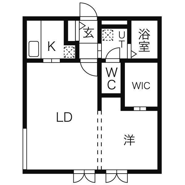 ディリッツ札幌東(1LDK/4階)の間取り写真