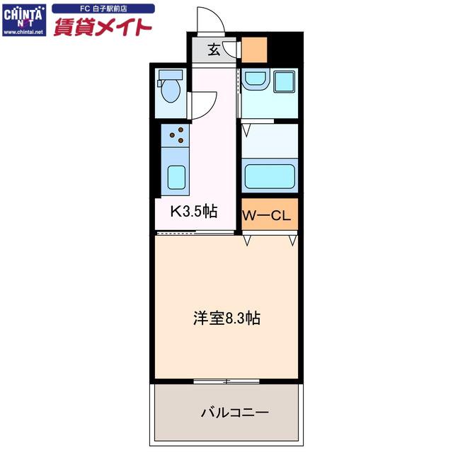 セントリバーヒルズ神戸(1K/3階)の間取り写真
