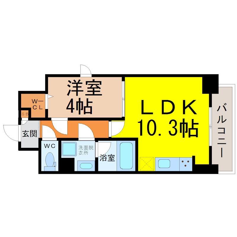 ルノンドームA(1LDK/7階)の間取り写真