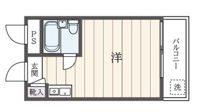 ハイシティ学芸大学(ワンルーム/2階)の間取り写真