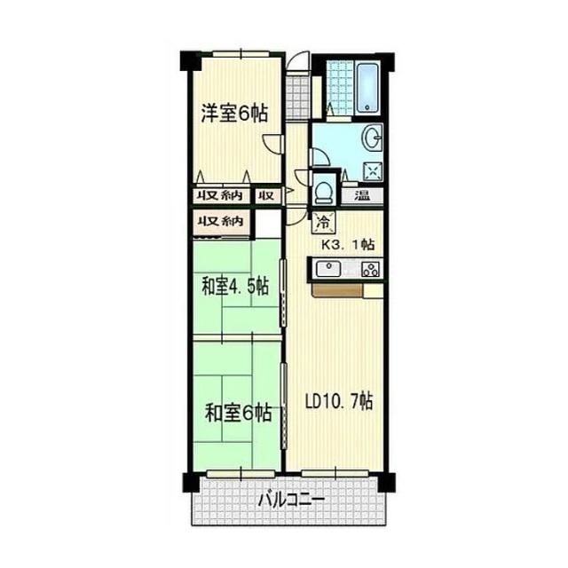ハミング松本(3LDK/3階)の間取り写真