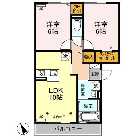 エステイトZEN C(2LDK/2階)の間取り写真