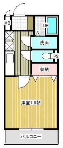 ルミエール(1K/2階)の間取り写真