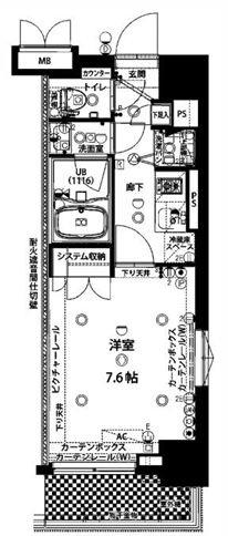 プレスタイル住吉(1K/2階)の間取り写真