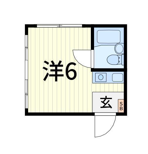 レジデンスカープ青戸(ワンルーム/1階)の間取り写真