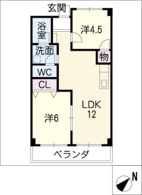 リンピアロマンA(2LDK/2階)の間取り写真