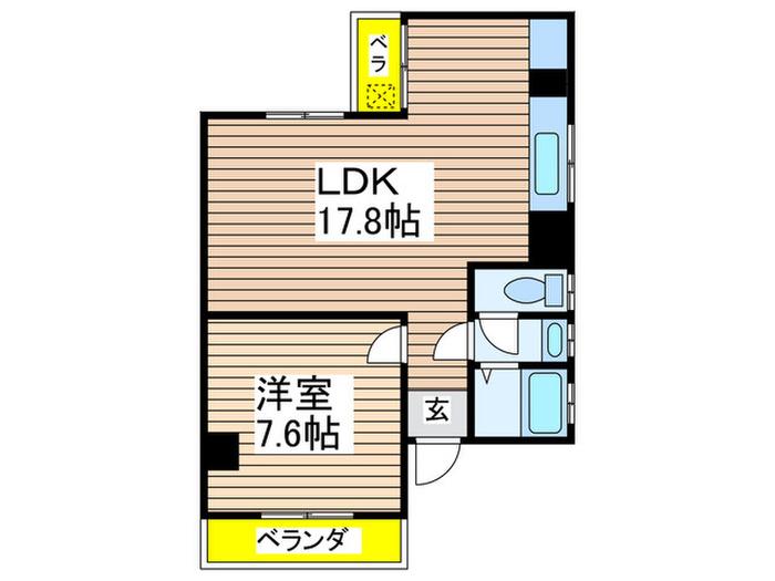メゾン信和(1LDK/2階)の間取り写真